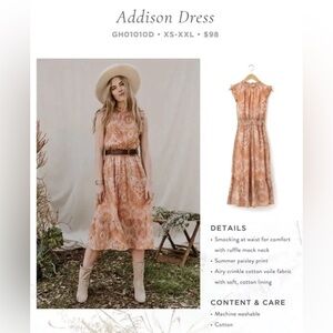 Good Hart Paisley AddisonMidi Dress by Matilda Jane Bohemian Sleeveless Dress